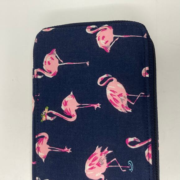 Vera Bradley Large Travel Pill Case Organizer In Flamingo Fiesta Navy Blue Pink - Picture 12 of 16